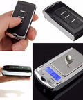 Pocket Scale Two Piece Set with 200g Capacity and 0.01g Readability, Mini Car Key Sized LCD Digital Balance in hand