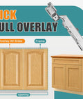 Built Like A Tank Soft Close Hinges For Frameless Cabinets With 110 Degree Full Overlay Motion and 35Mm European Concealed Mounting shown on cabinet.