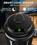 Top view of Powerful Outdoor Indoor Bug Zapper with weatherproof body and light sensor on a patio at night, 20W 5000V insect killer
