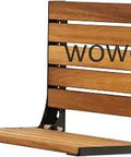 Wall Mounted Folding Shower Seat For Inside Shower Teak Wood Waterproof Bench With Stainless Frame In Black Finish
