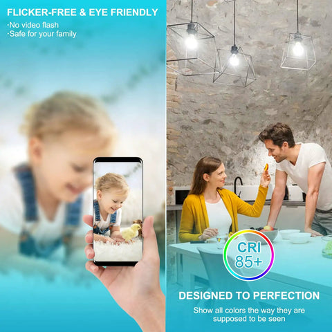 E12 LED Bulbs 60W Equivalent Daylight 5000K 600 Lumen High CRI 85 Plus Non Dimmable Small Base Candelabra in kitchen setting