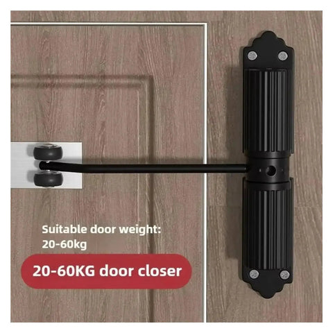 Easy Install Automatic Door Closer With 180 Degree Opening And Adjustable Closing Speed, Rust Proof Silver Finish for 20-60kg door