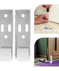12 Piece Sliding Cabinet Door Rollers With Silent Nylon Wheels And Heavy Duty Steel Design, two roller brackets shown.