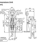 Diagram of Adjustable Roller Plunger Limit Switch With 1NO 1NC SPDT, Rugged IP67 Waterproof Industrial Travel Switch.