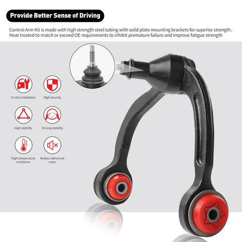 Ford F-150 4x4 Front End 12pc Suspension Kit upper control arm and ball joint for 2009-2014 models excluding Raptor