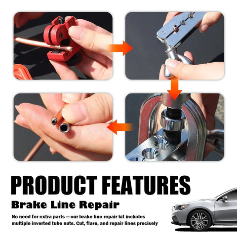 25ft Brake Line Kit With One Quarter Inch And Three Sixteenths Inch Lines Flare Tool Set 32 Inverted Fittings in use