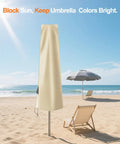 Heavy Duty Outdoor Umbrella Cover For 6 To 9 Foot Patio Umbrellas Built To Last Waterproof Windproof And UV Shield Khaki Beach Scene