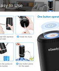 USB Charging Automatic Water Dispenser For 5 Gallon Bottle With Rechargeable Battery On The Go Electric Jug Pump for easy one-button operation in home or office.