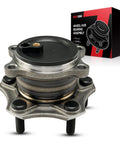 Rear Wheel Bearing And Hub Assembly For 2014 2015 2016 2017 2018 Mazda 3 5 Lug One Piece Exact Replacement Premium Steel Hub And Bearing Durable Easy Plug And Play Install with packaging