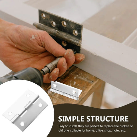 Installing 30 Pieces Stainless Steel 2 Inch Cabinet Door Hinges Set For Furniture And Cabinets Durable Rust Resistant Silver Metal Home Hardware