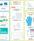 Be Smart Get Prepared First Aid Kit, teal, 326-piece contents shown in front view with bandages, wipes, gauze, gloves