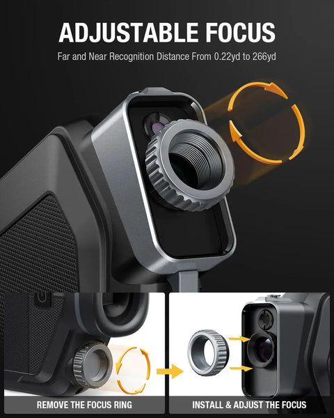 Adjustable focus mechanism on 2-In-1 Thermal Monocular With 256x192 Resolution, 11mm Focal Lens And 12 Micron Infrared Detector