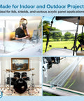 Hella Sturdy 36 Inch Piano Hinge For Acrylic Panels And Plexiglass Snap Together Design on drum shield and golf cart.