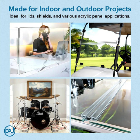 Hella Sturdy 36 Inch Piano Hinge For Acrylic Panels And Plexiglass Snap Together Design on drum shield and golf cart.