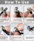 Instructions for using Universal Zipper Repair Kit With 3 Slider Sizes And 6 Replacement Pulls For Jackets Luggage Backpacks And Bags Fast Install Detachable Heads For Open End Closed End And Invisible Zippers Silver Small, showing step-by-step repair process.