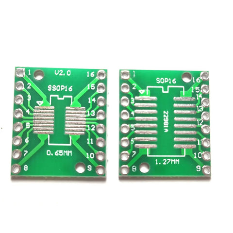 10 Pack DIY SOP16 To DIP16 SMD To DIP Adapter Board Kit With Gold Plated Pins For 0.65mm And 1.27mm Pitch Prototyping Board
