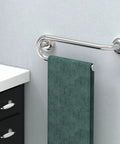 Heavy Duty Bathroom Grab Bar With Toilet Paper Holder, 250Lb Support, 16 Inch Stud Mount, Matte Black Stainless Steel, Rust Proof Safety Rail