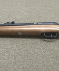 Powerful.22 Caliber PCP Air Rifle with 3500 PSI Tank, wooden stock, high pressure for plinking and small game, side view.