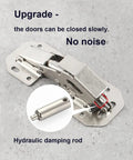 Soft Close Concealed Cabinet Door Hinges 90 Degree Hydraulic Invisible Hinges For Cabinets Cupboards And Wardrobes Rust Resistant Cold Rolled Steel With Zinc Finish 2 Pack By Qrity Easy Install, shown close-up on concrete surface with hydraulic damping rod detail.