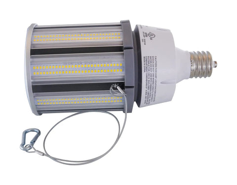 Clear EX39 Base Light Bulb With Phenolic Candelabra Socket And Paper Liner, 100W Equivalent shown horizontally with connector