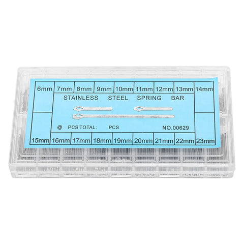 360 Piece Stainless Steel Watch Pin Kit With Spring Bars Cotter Pins, 6-23mm Replacement Links in Transparent Storage Box
