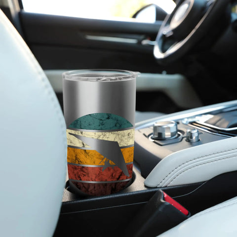 Hang Gliding Retro Flying Vintage Hang Glider Stainless Steel Insulated Tumbler in car cup holder, sky riders design for on the go