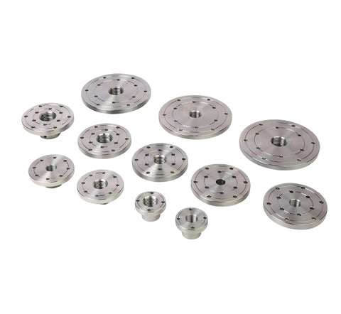 Shop Grade 4 Inch Wood Lathe Steel Faceplate With 1x8 Tpi Spindle Thread Tough As Nails Heavy Duty Alloy Chuck set of 12 faceplates.