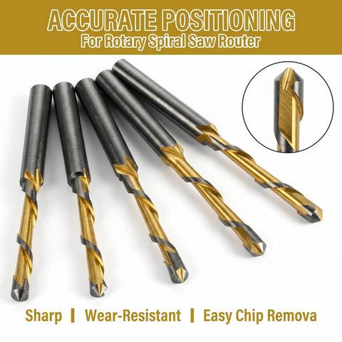 10 Pack 3 16th Inch Drywall Router Bits M2 High Speed Steel Cutting Bits For Downward Router Cutouts And Rotary Guidepoint Drill Tool DIY Friendly 3.2 Inch Total Length 1 Inch Cutting Depth Yellow And Black, five bit set
