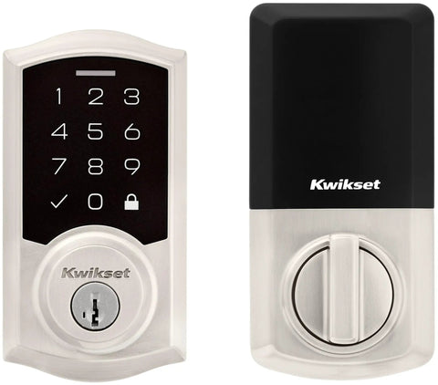 Keyless Entry SmartCode Touchpad Electronic Deadbolt with SmartKey, Satin Nickel Finish, Traditional Single Cylinder Door Lock