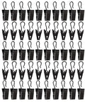 Stainless Steel Curtain Clips Set 50 Pieces Heavy Duty All Purpose Bulldog Clip Hooks arranged in rows.