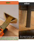 Front view of a heavy-duty ratcheting flooring plank straightener with an integrated support frame.