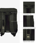 Back view of Insulated Cooler Backpack For 4 With Plates And Glasses Lightweight Lunch Pack showing padded straps and bottle opener.