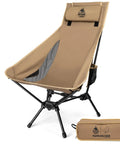 Tigerblade High Back Camping Chair With Pillow Design Ultra Comfy Widened Seat Foldable Outdoor Chair For Camps And Backyards Built With 70A6 Aluminum Alloy And 600D Polyester For Rugged Durability And Easy Storage shown folded with case