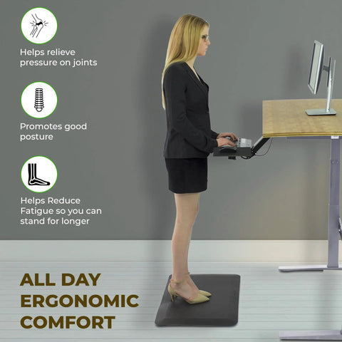 20x34 Inch Anti Fatigue Mat For Standing Desk And Kitchen Floors Non Slip Cushy Comfort With Thick Ergonomic Padding For All Day Support In Home Office And Workshop