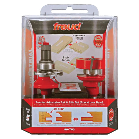 Pro Grade Workhorse Adjustable Rail And Stile Bit Round Over Bead With TiCo Hi Density Carbide in packaging