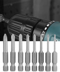 Top Notch 8 Pcs Chrome Vanadium Screwdriver Bit Set With S1/4 Inch Shank For Electric Drill And Home Rides Plus Auto Work Durable Phillips Cross Bits That Get The Job Done Fast Without Breaking A Sweat, 8-piece bit set