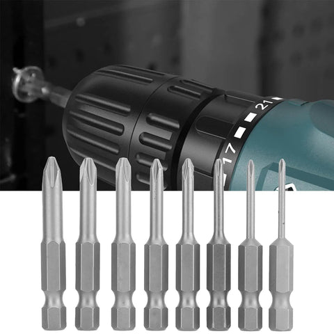 Top Notch 8 Pcs Chrome Vanadium Screwdriver Bit Set With S1/4 Inch Shank For Electric Drill And Home Rides Plus Auto Work Durable Phillips Cross Bits That Get The Job Done Fast Without Breaking A Sweat, 8-piece bit set