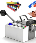 Automatic Heat Shrink Tube Cutter With High Speed Steel Blades For Thermoplastic Silicone Tubes And Cables That Delivers Beast Mode Cutting Speeds and Dead On Accuracy With Absolutely Zero Sweat All Day Long with colorful tubing.