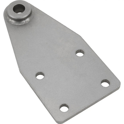 Bolt-On Radius Rod Frame Bracket Set For Hairpin Or Radius Rod Suspension, Steel Chassis Mounts With 3/8 Inch Mount Holes, Hot Rod Street Rod Front Suspension Brackets Pair, gray steel bracket with welded bushing and bolt holes