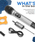 UHF Wireless Microphone System For Karaoke And DJ Parties Portable Handheld Dynamic Mic Set With Receiver Battery Operated