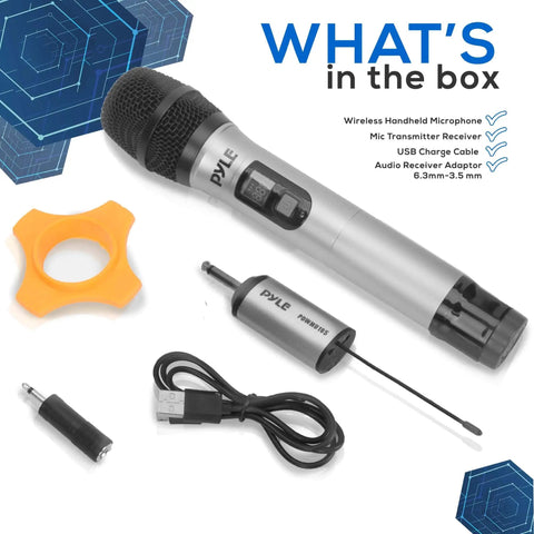 UHF Wireless Microphone System For Karaoke And DJ Parties Portable Handheld Dynamic Mic Set With Receiver Battery Operated