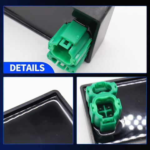 Close-up of Ignition CDI Module Box Replacement For Polaris Outlaw 50 2010 To 2016 And Outlaw 90 2007 To 2013 connectors
