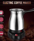 Multi Purpose Electric Coffee Pot Kettle 600 Milliliter With Even Heating For Coffee Tea And Milk 5 To 6 Cup Capacity