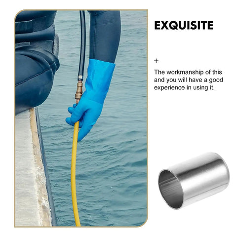 Heavy Duty 100 Pcs Stainless Steel Hydraulic Hose End Fittings Kit For Pneumatic Welding Flamecutting Hoses With Crimping Sleeves Tools, stainless hose fitting on hose