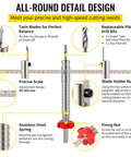 Adjustable Hole Saw Cutter Kit Pro Grade Heavy Duty Set parts diagram for recessed lights and ceiling speakers
