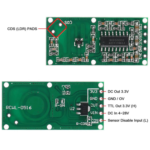 RCWL 0516 Microwave Radar Motion Sensor Module Induction Switch for ESP8266 NodeMCU Wemos and Raspberry Pi
