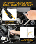 All In One 86 Piece Magnetic Impact Nut Driver Set With Socket Adapters showing quick release and flexible shaft use