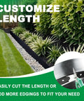 40 Foot Landscape Edging Kit With 48 Spikes Flexible Lawn Border For Flower Beds Pathway And Yard Easy Install No Dig Design Keeps Borders Clean And Neat All Season, close-up of edging with scissors cutting
