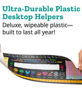 Top Shelf Chalkboard Style K-2 Desk Reference Mats, Built Tough Premium Plastic Teaching Companions For Elementary Students, Teacher Go To Back To School Classroom Supplies, 24 Pack Hassle Free Multi Grid Learning Boards, flexible plastic desktop helper.