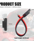 Diagram of 12AWG SAE Connector Kit 2 Pack Tough As Nails Built To Last Heavy Duty Bullet Lead 2 Wire Quick Disconnect Cable size